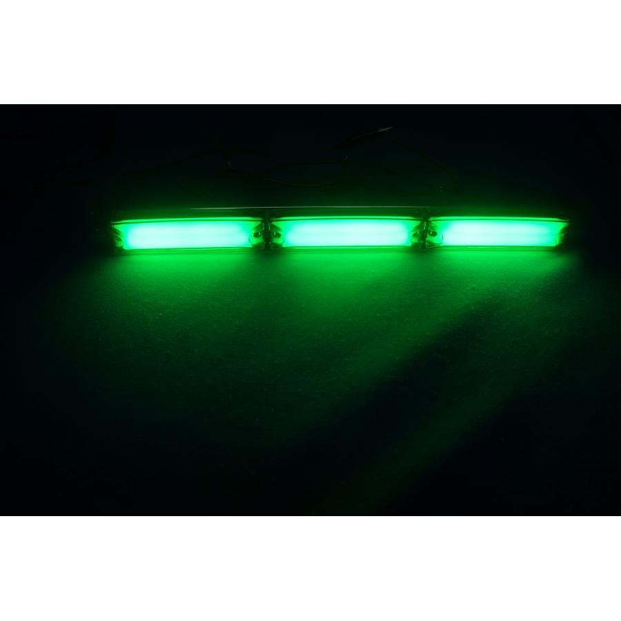 LEDハイパワースリム車高灯ランプ 3連車高灯左右セット　12V/24V共用　グリーン｜kenz｜04