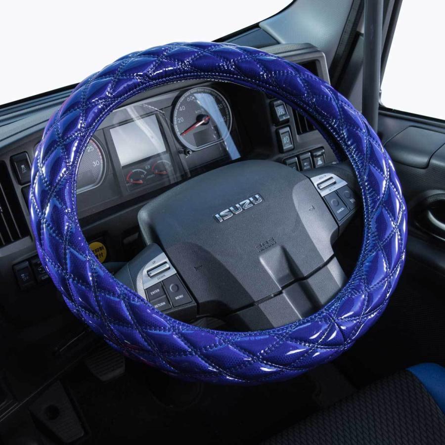 トラック 雅 いすゞギガ用 蒼星 アース 極太ハンドルカバー ネイビー