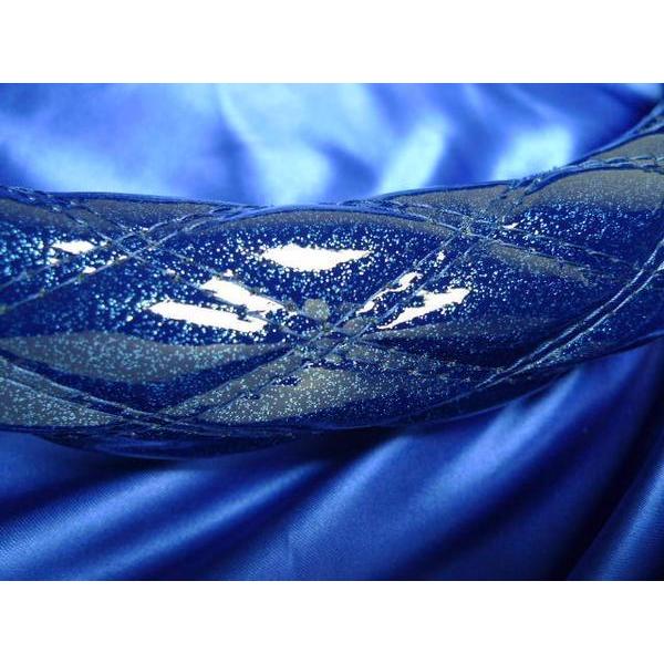 23エルフ用　Wステッチハンドルカバー　ブルーラメＷ糸