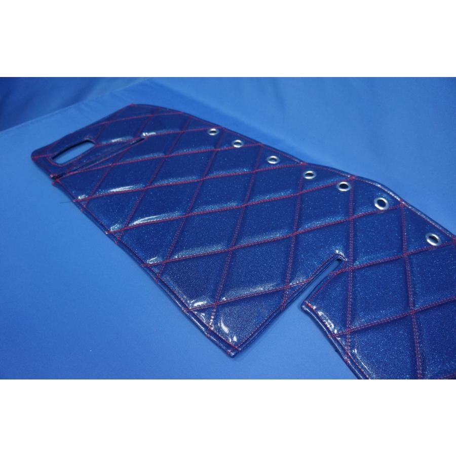 07フォワード用 リング付 ダッシュマット ブルーラメ赤糸 : トラック