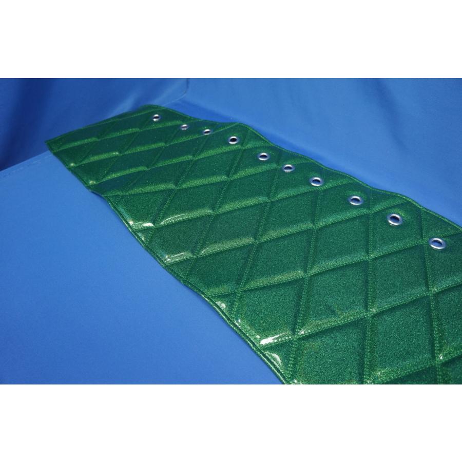 クオン用 リング付ダッシュマット グリーンラメ : トラックショップ