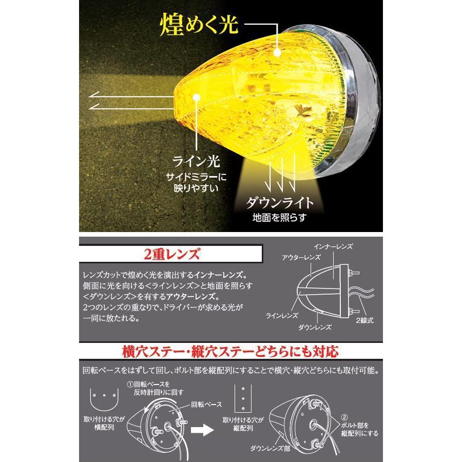 日本ボデーパーツ工業 ファルコンマーカー 一文字 クリアレンズ/LED 