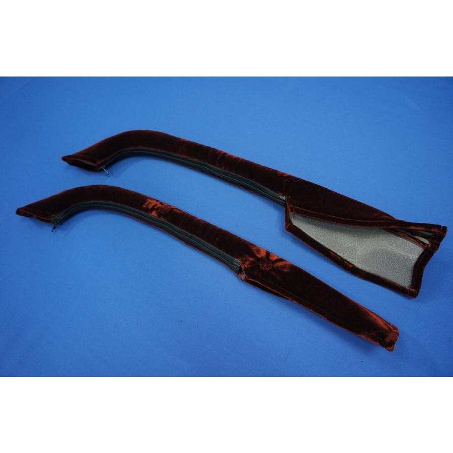 スーパーグレート用 ドアハンドルカバー モケットフラワー ブラウン