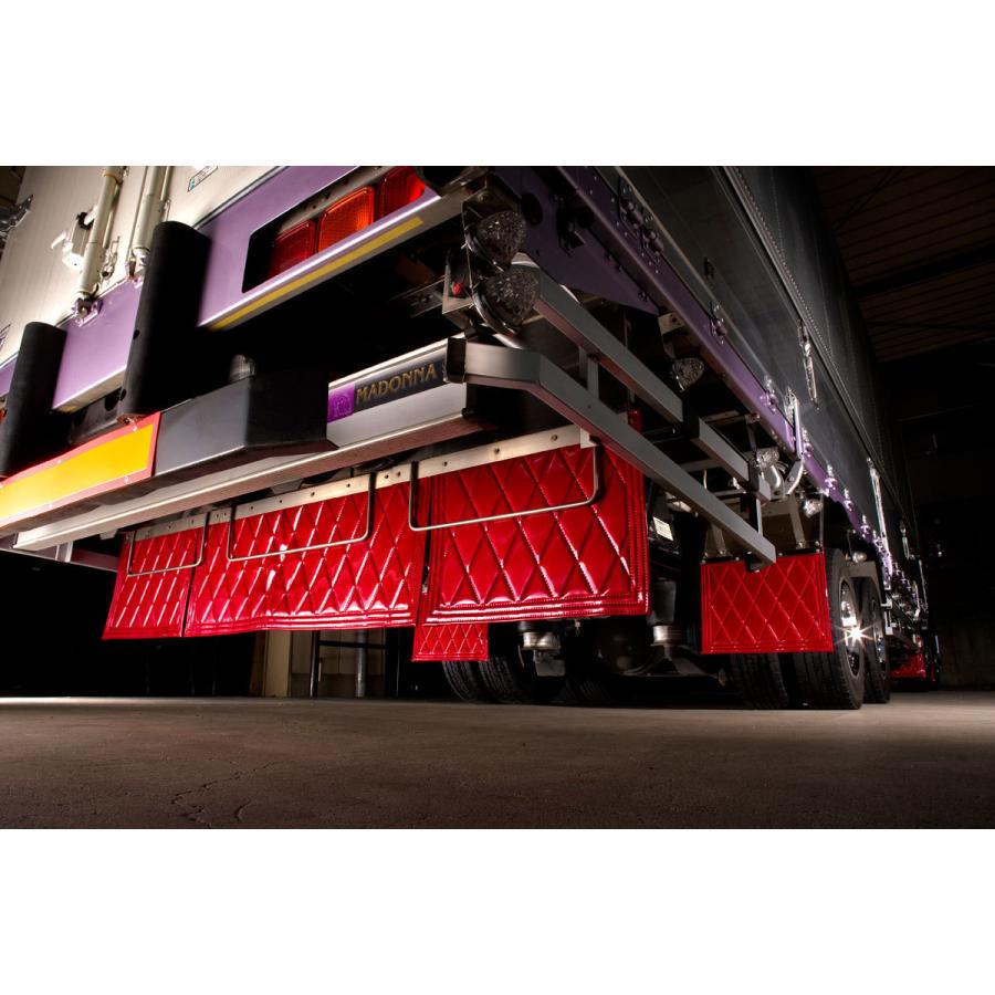 トラック 雅 2400mm 3分割セット 月光キルト泥除けレッド/ホワイト