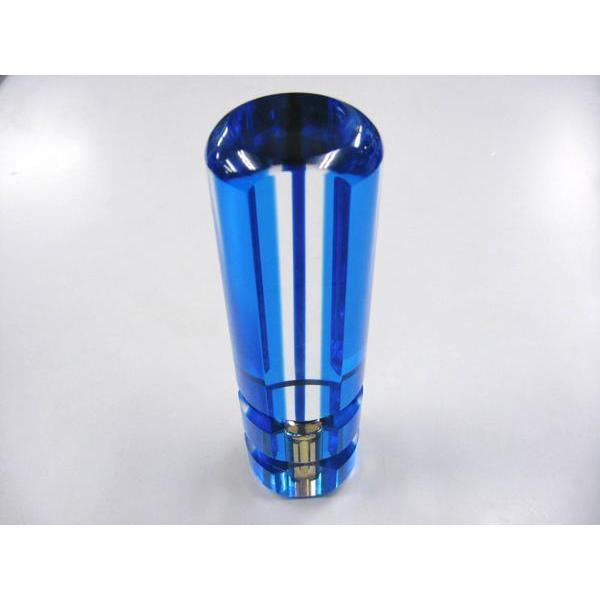 トラック 雅 クリスタルシフトノブ ブルー 板入六角 L160