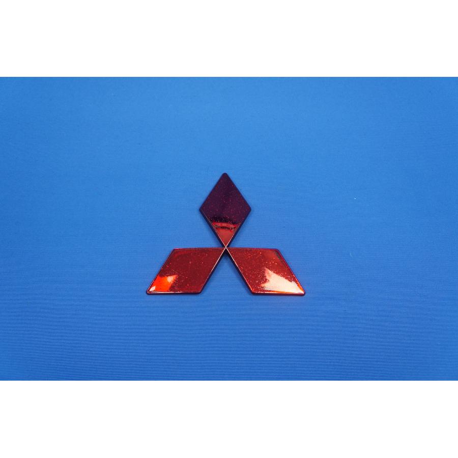 07スーパーグレート用 三菱マーク メッキエンブレム レッドラメ入り