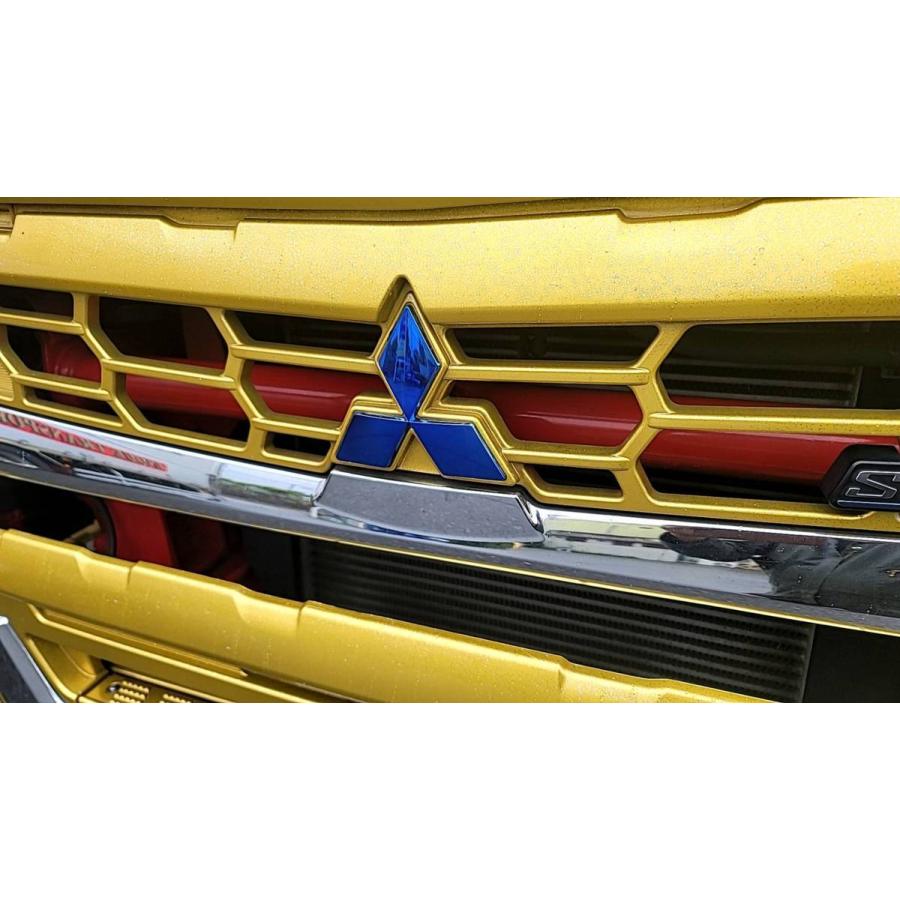 07スーパーグレート用 三菱マーク メッキエンブレム レッドラメ入り