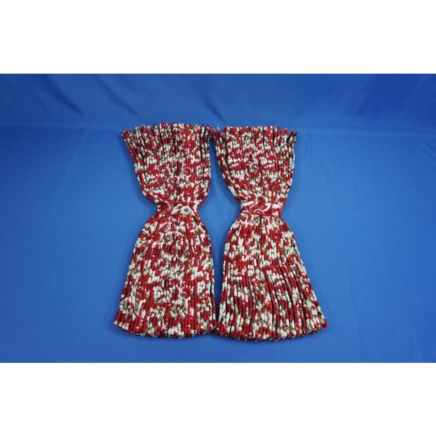 金華山 小雪 赤 レッド 遮光 仮眠カーテン ハンドルカバー セット 絆オリジナル【ビニール付金華山ダブルステッチハンドルカバー