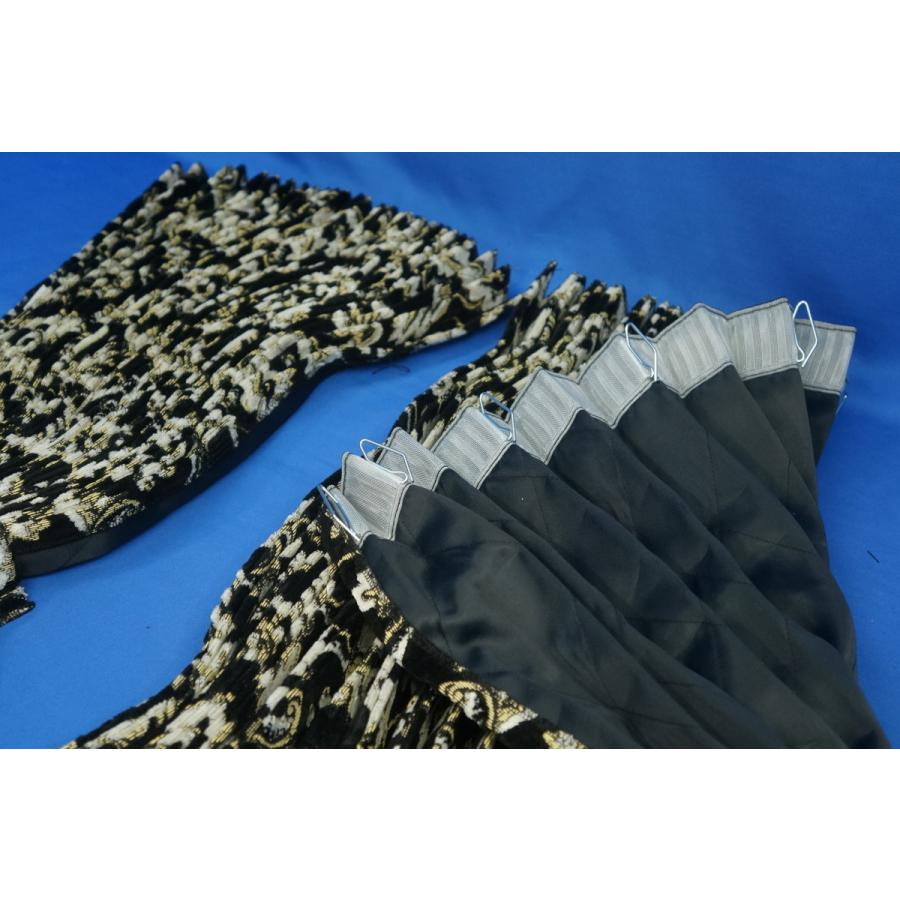 小雪 仮眠カーテンセット 横2400mm×縦800mm ブラック/ブラック裏地