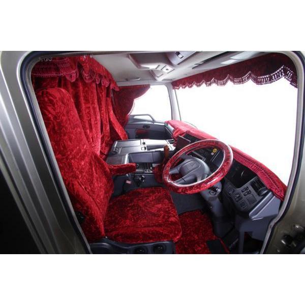 トラック 雅 レンジャープロ用チンチラシートカバーレッド運転席