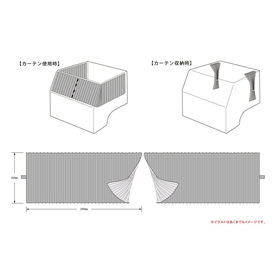 トラック 雅 チンチラ 仮眠カーテンセット 横2400mm×縦850mm