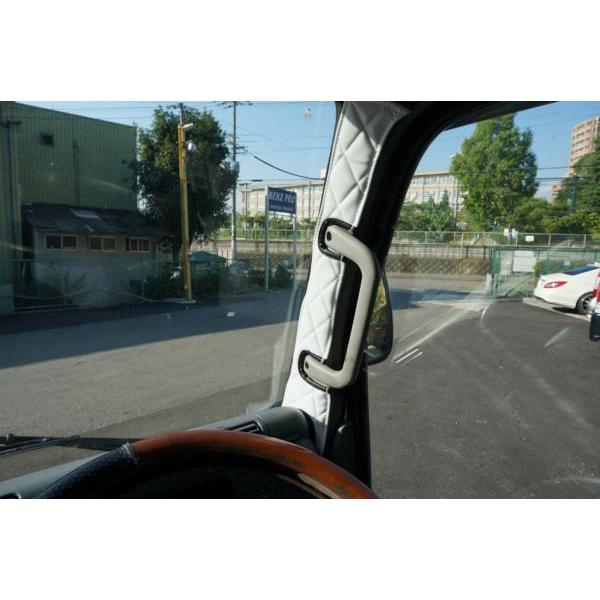 07スーパーグレート用 ピラーカバー セット 新格子 レッド : トラック