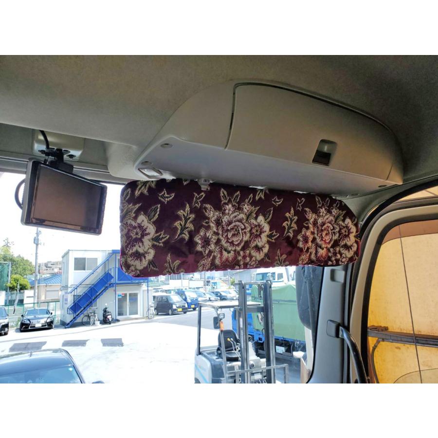 いすゞギガ用 マドンナ柄 サンバイザーカバー 運転席 ブラック×ピンク 