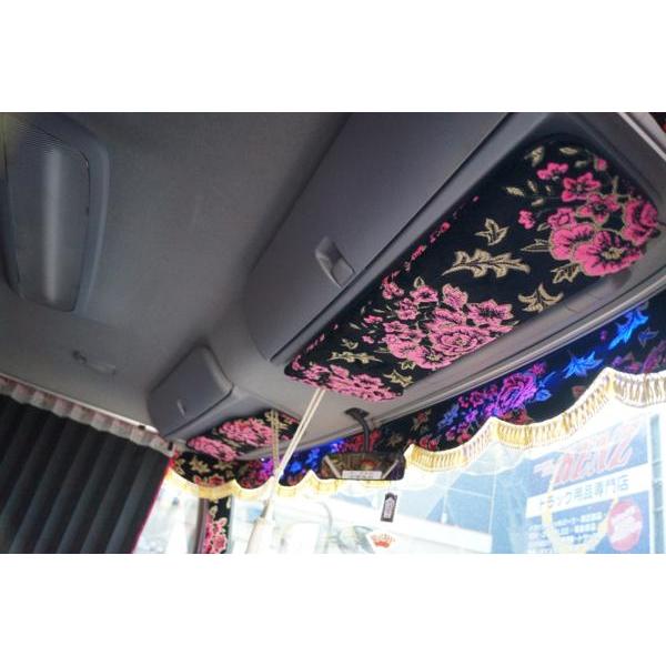 サンバイザーカバー　17スーパーグレート ハイルーフ車　花かご　ワイン　新品 17スーパーグレート ハイルーフ用 花かご サンバイザーカバー 運転席