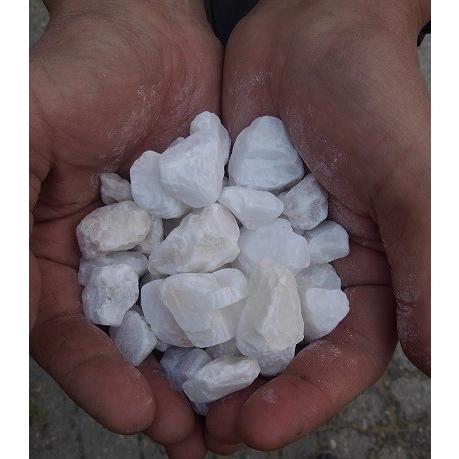 国産寒水石、寒丸／粒目20mm（20〜30mm）／20kg 原鉱業(株)社製品