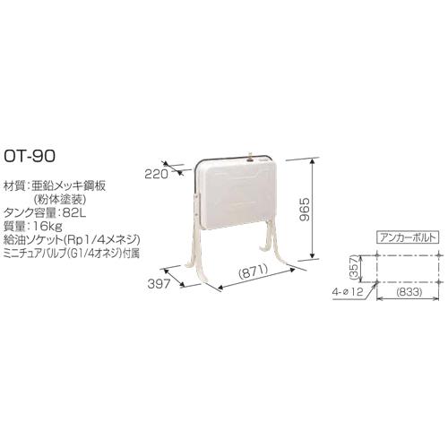 長府製作所 オイルタンク OT-90 容量82L 亜鉛メッキ鋼板 (粉体 長府製作所 オイルタンク OT-90 容量82L 亜鉛メッキ鋼板 (粉体