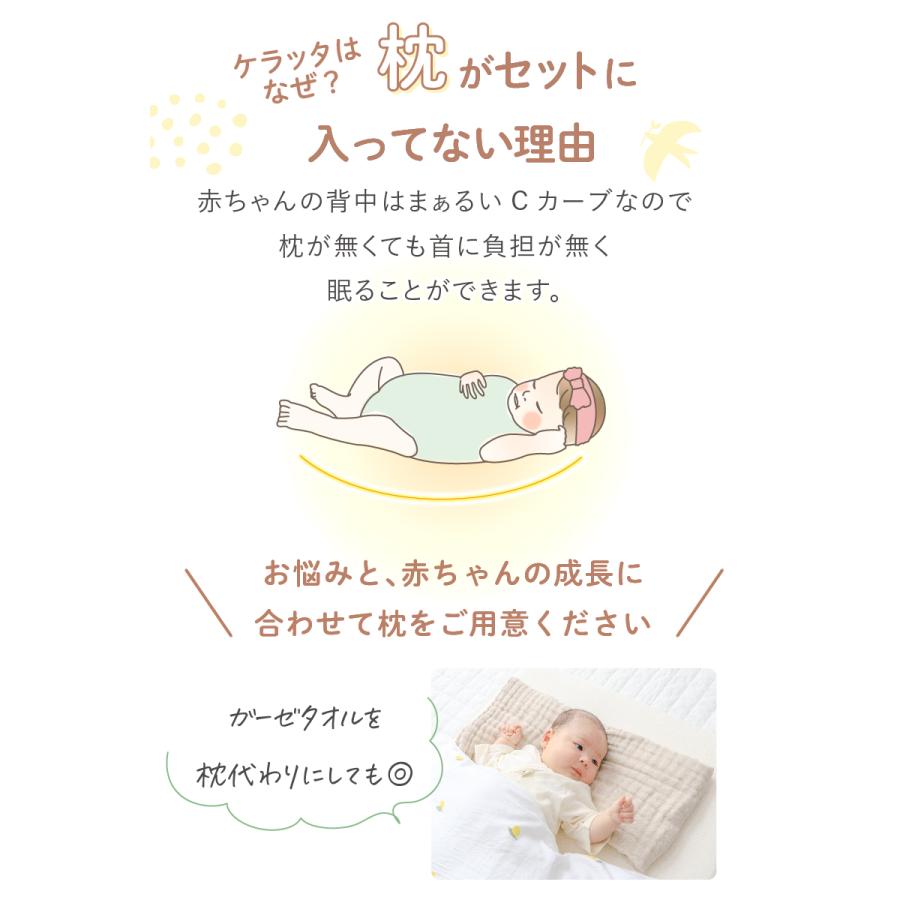 (ケラッタ) イブル ベビー布団 4点セット ミニサイズ 洗える 60 90 赤ちゃん ベビー布団セット ベビーふとん 掛け布団 固綿 敷き布団_13