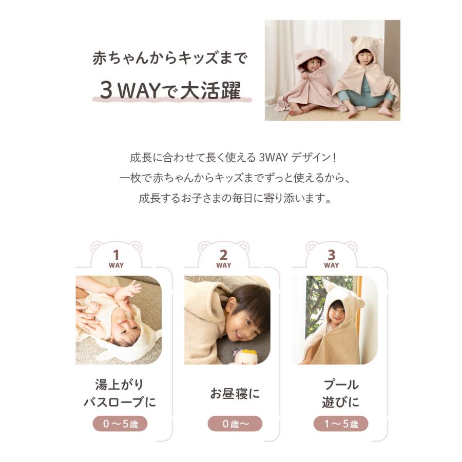 【1位】(ケラッタ) 今治タオル バスポンチョ 出産祝い ベビー キッズ バスローブ ぽんちょ 女の子 男の子  綿100％ ギフトbox メッセージカード付 日本製の画像
