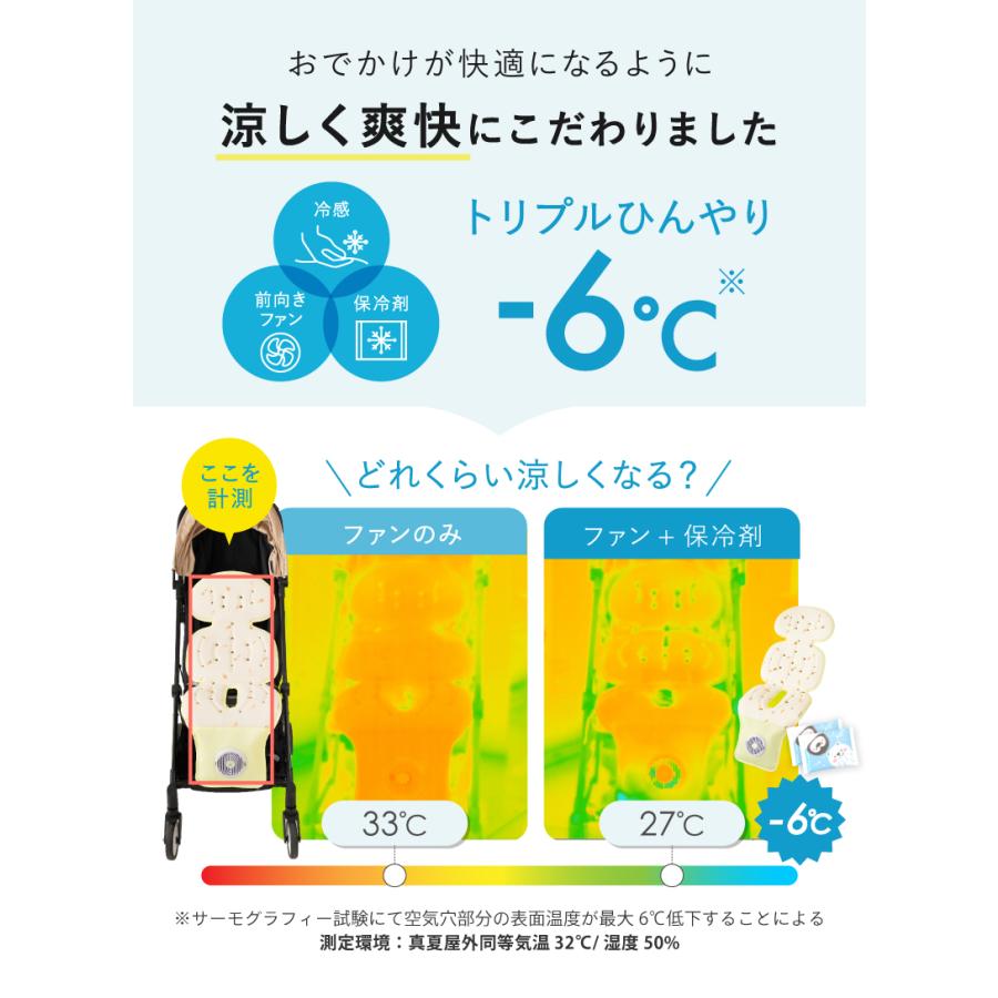 【第1位】(ケラッタ) 冷感 ベビーカーファンシート ファン付き 保冷剤2個付き 扇風機 チャイルドシート 赤ちゃん ベビー 夏 クールシート 保冷シート 暑さ対策の画像