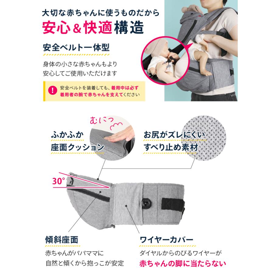 (ケラッタ) ヒップシート 抱っこひも ダイヤルヒップシート ショルダー付き 対面抱っこ 前向き抱っこ 横抱きの画像