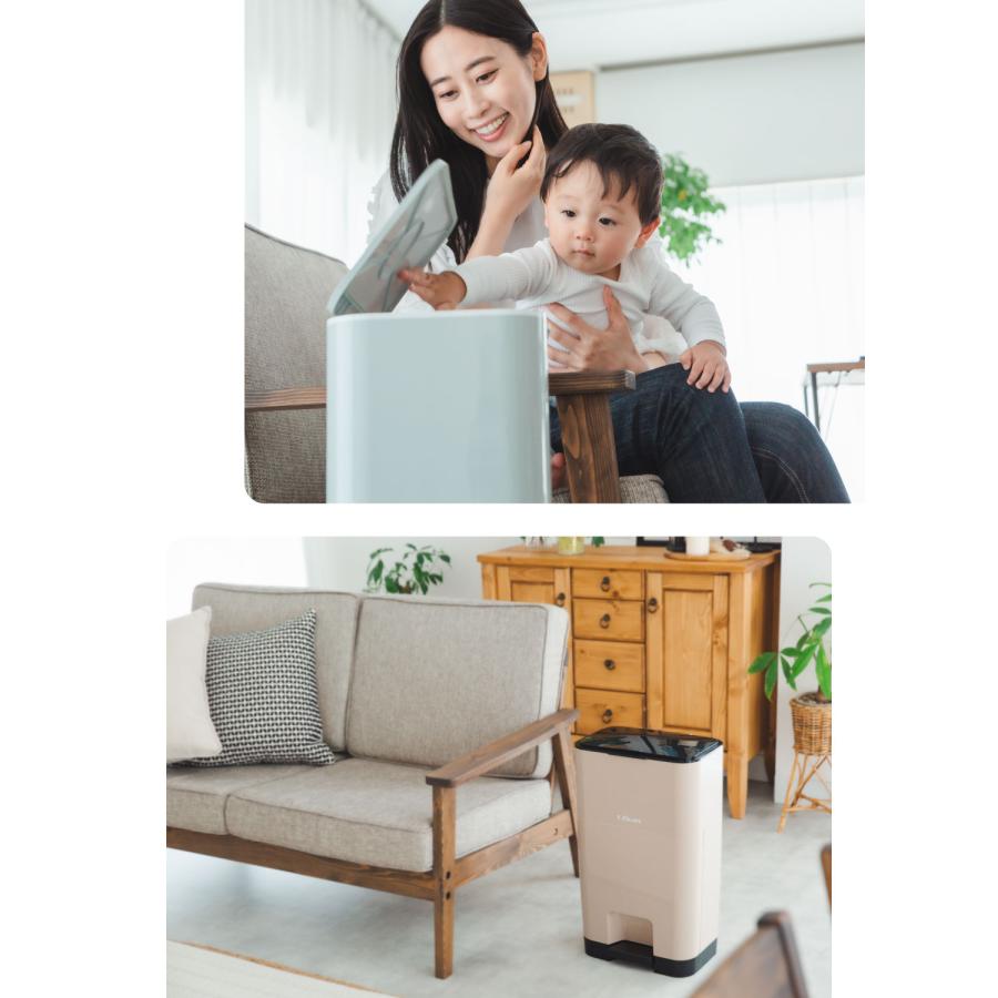 ケラッタ) EZkan オムツ ゴミ箱 99% 抗菌 防臭 大容量 27L 二重フタ