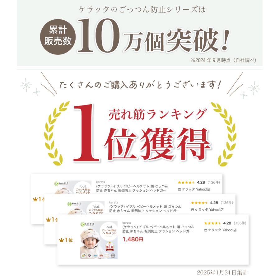 (ケラッタ) イブル ベビーヘルメット 頭 ごっつん防止 赤ちゃん 転倒防止 クッション ヘッドガード あたま 安全 セーフティ | kerata | 03