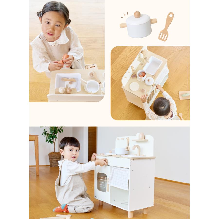 (ケラッタ) mokuwa おままごとキッチン 木製 調理器具付き 8点セット コンパクト おもちゃ ごっこ遊び 知育玩具 子供 女の子 男の子 プレゼント 誕生日 |  | 17