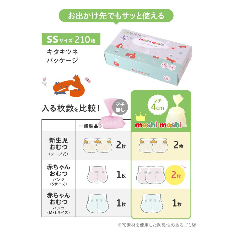 kerata（ケラッタ） moshimoshi おむつ 防臭袋 S 2箱セット 臭わない