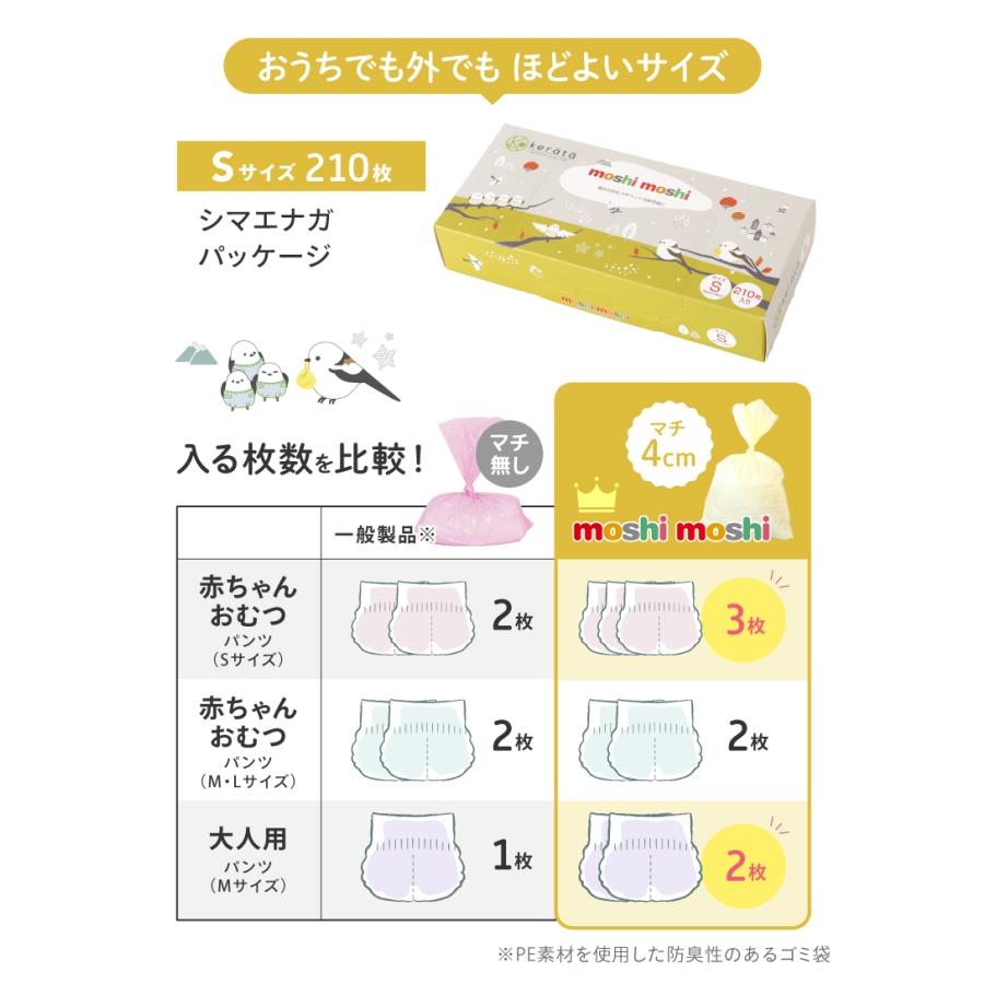 kerata（ケラッタ） moshimoshi おむつ 防臭袋 S 2箱セット 臭わない