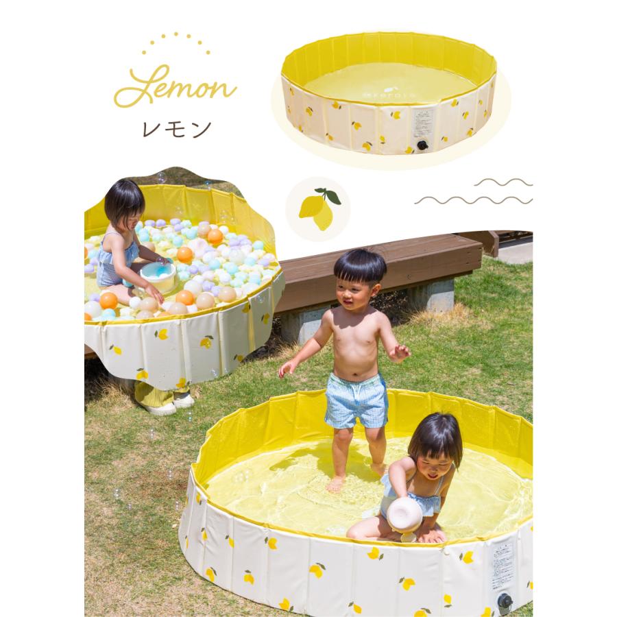 (ケラッタ) プール 折りたたみ 空気入れ不要 100×25cm 140×30cm 家庭用 子供用 赤ちゃん 丸型 円形 チェリー レモン アイスクリーム 折り畳み ボールプール |  | 10