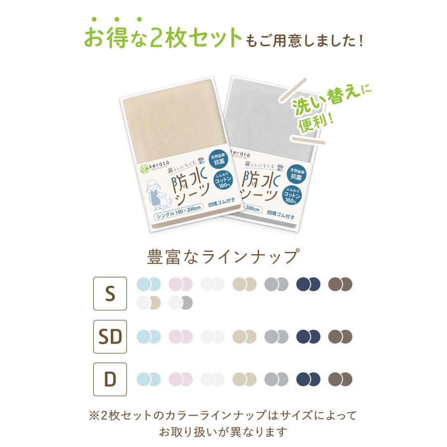 (ケラッタ) 防水シーツ おねしょシーツ セミダブル １枚 120×200cm 乾燥機 OK 綿100% おしっこ対策  介護 ペット 低ホルム【送料無料】 | kerata | 18