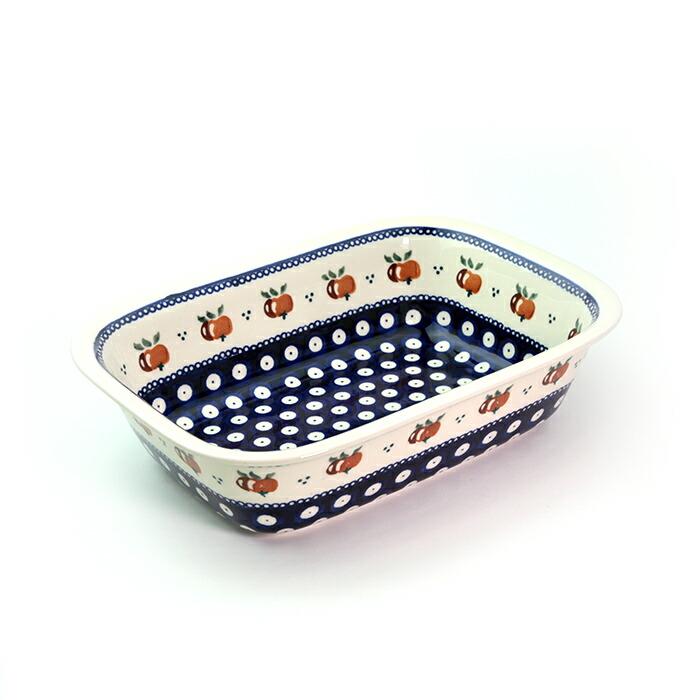 オーブン皿スクエア・中[Z174-479]【ポーリッシュポタリー[ポーランド