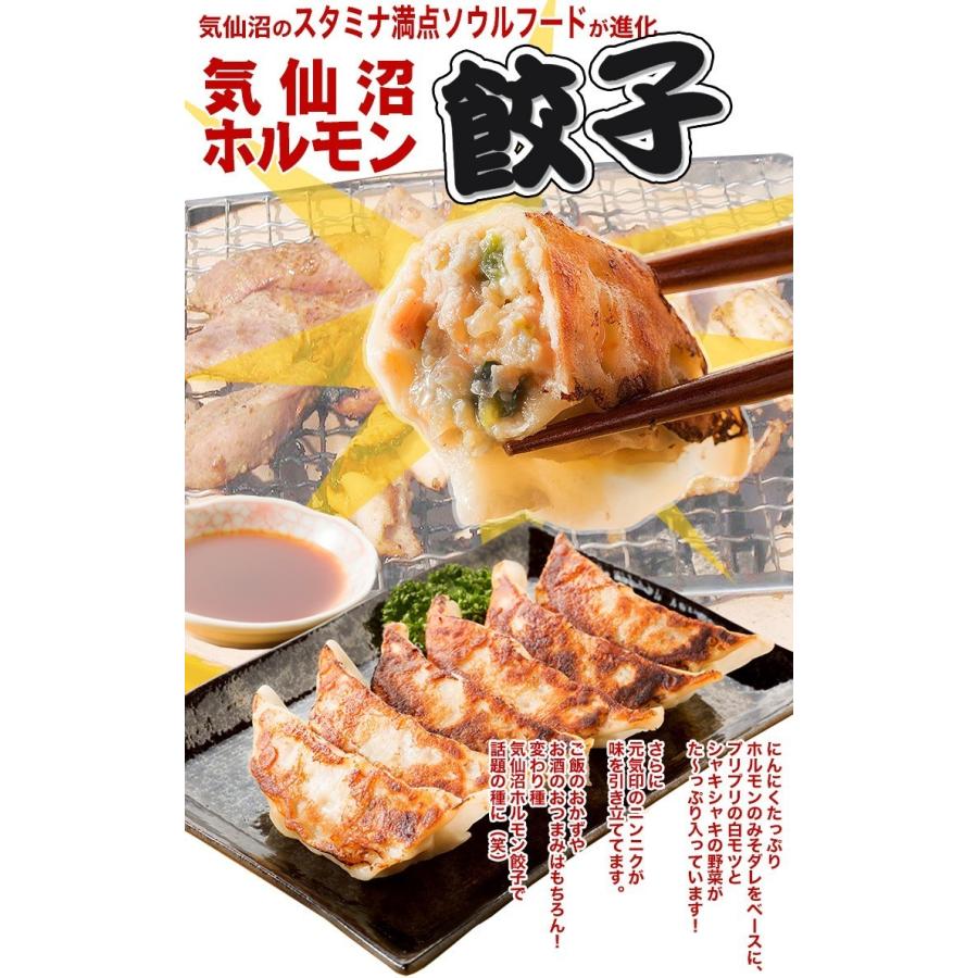 ホルモン 気仙沼ホルモン餃子 (8個×2パック) からくわ精肉店 豚ホルモン 赤 白 モツ 焼き肉 鍋 レシピ 作り方 お取り寄せ｜kesennuma-san｜02