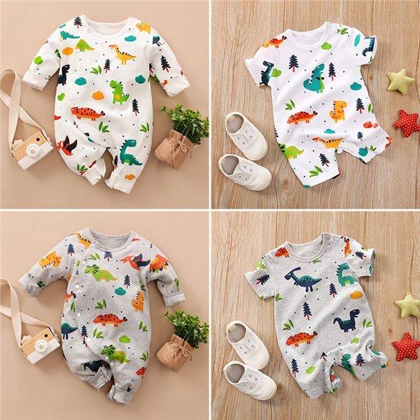 超可爱の ベビー服 ベビー 60 おしゃれ 春夏秋冬 ロンパース 90 80 70 子供服 韓国 赤ちゃん 男の子 長袖 女の子 新生児 オーバーオール 安い ロンパース カバーオール カラー ホワイト恐竜 半袖 Www Ellepiserramenti It