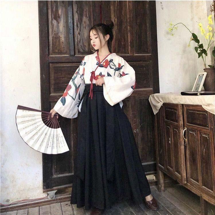 衣装 和服 花柄 上下セット 中華 コスプレ 袴セット 袴 チャイナ服  