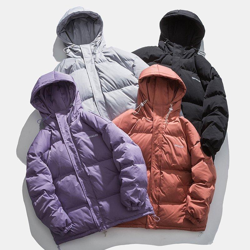 ジャケット 中綿ジャケット ブルゾン メンズ フード オーバーサイズ 無地 ワンポイント ペアルック 暖かい 防寒 保温 ボリューム 冬物 ビッグシル