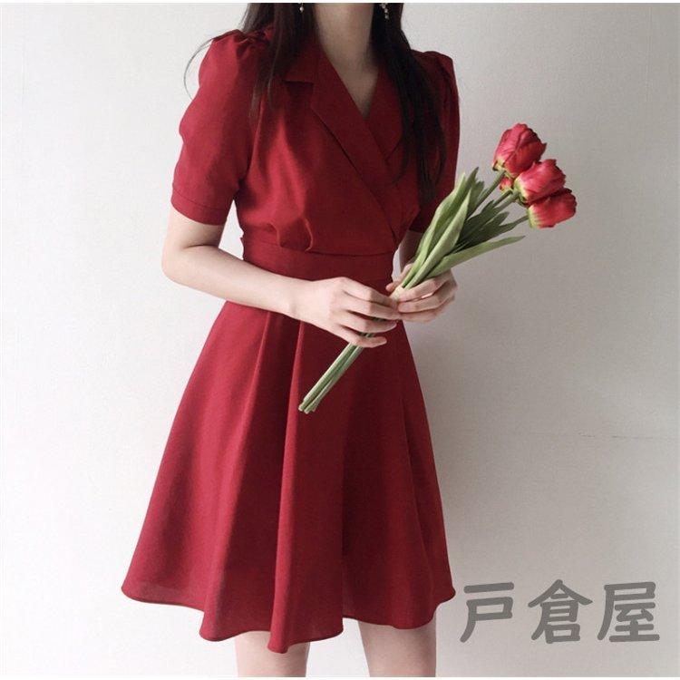 ワンピースレディース40代キレイめ膝丈ワンピース春夏半袖ワンピース黒スカートvネックリボンオシャレ韓国風大きいサイズ大人可愛い30代50代 Lywdszcuy3 ファッション Chicshabu Com