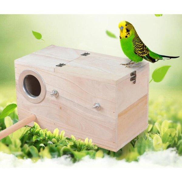 木製の野鳥の巣ボックス入れ子給餌フィーダステーションハウス＆スティック