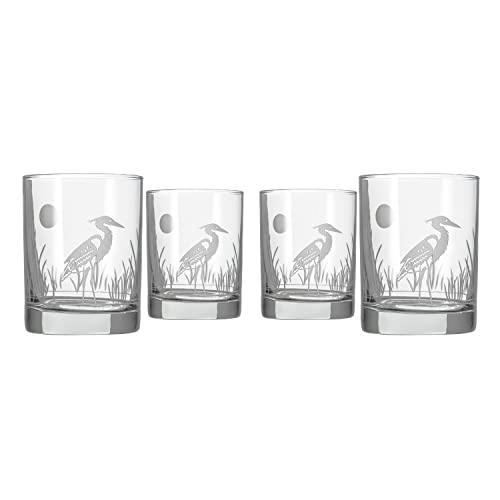 Heron Engraved Double Old Fashioned Glass Set of 4 Rolf Glass Her 並行輸入品｜kevin-store｜02