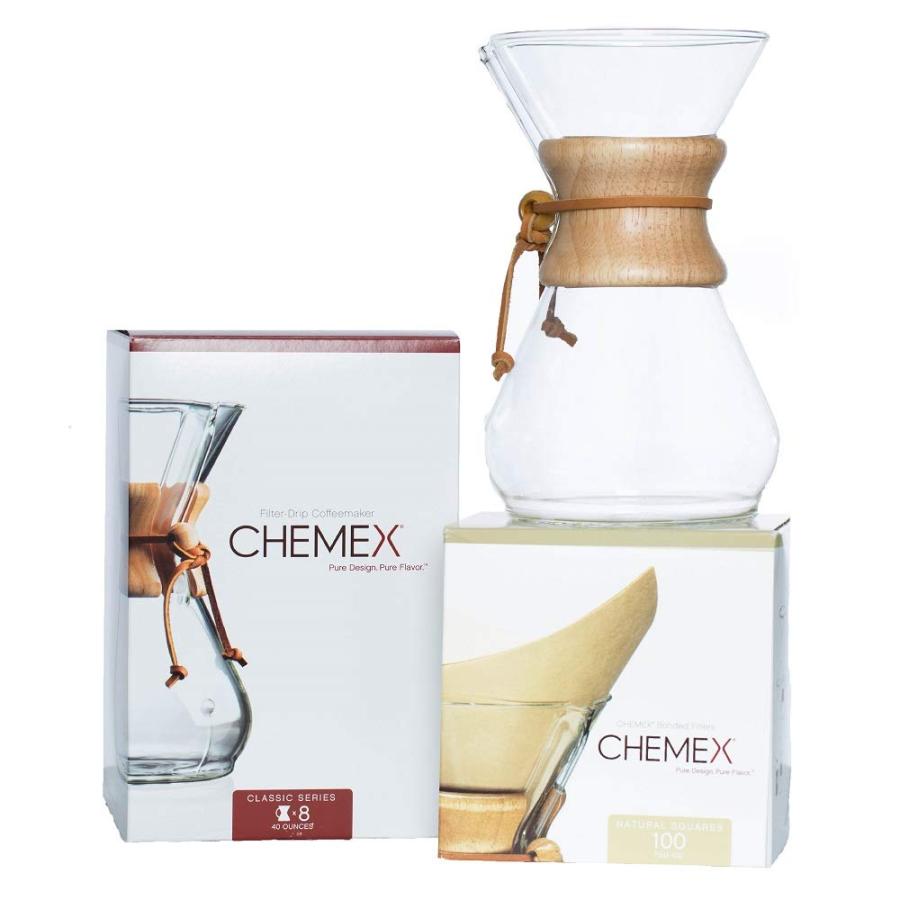 Chemex Classic Wood Collar and Tie Glass 8 Cup Coffee Maker with  並行輸入品｜kevin-store｜03