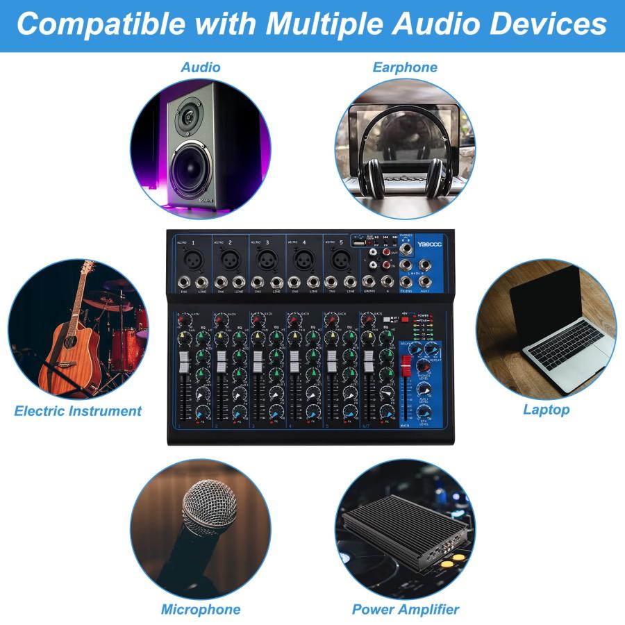 4/7 Channel Professional Powered Mixer Power Mixing Live Studio  並行輸入品｜kevin-store｜07
