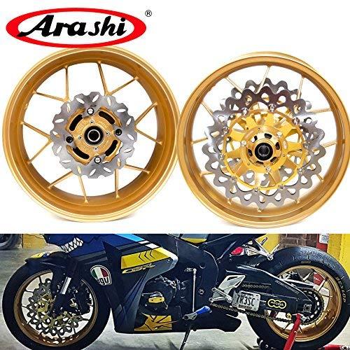 Arashi フロントリアホイールリムとブレーキディスクローターホンダ CBR1000RR 2006 2016 SC57 SC59 並行輸入品｜kevin-store｜04