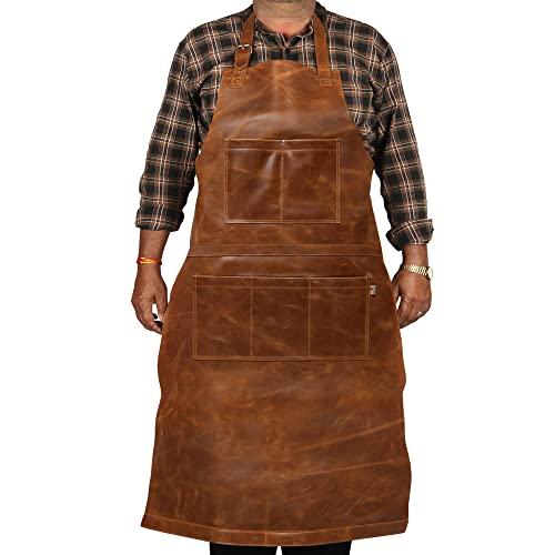 が登場 LL LEATHER LOVERS Adjustable Leather Aprons Heat & Flame Resis 並行輸入品