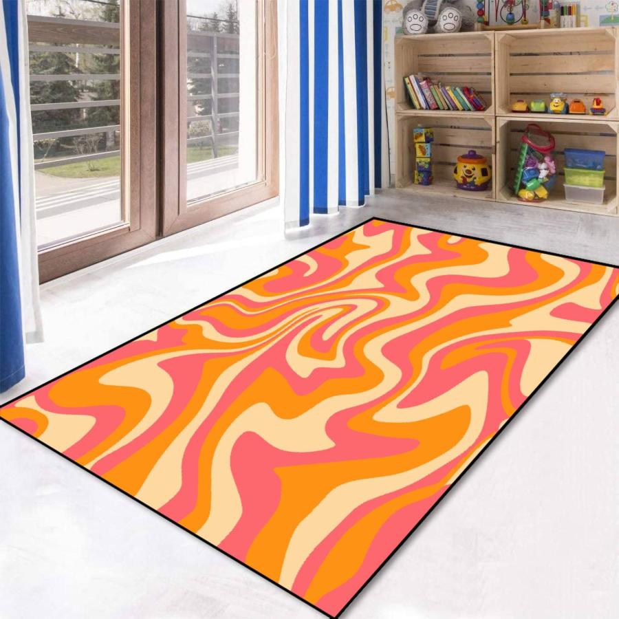 PeeNoke 1970 Wavy Swirl Seamless Orange Pink Colors Hand Drawn S 並行輸入品｜kevin-store｜07