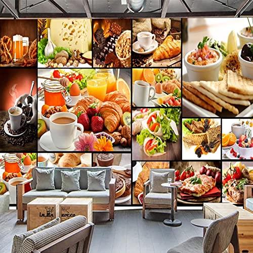 Food Coffee Wall Mural, 3D Restaurant Poster Peel and Stick Self 並行輸入品｜kevin-store｜05