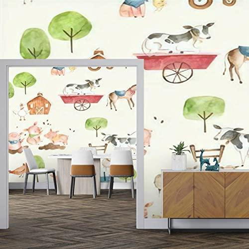 Self Adhesive PVC Wallpaper Watercolor baby farm animals illustr 並行輸入品｜kevin-store｜05