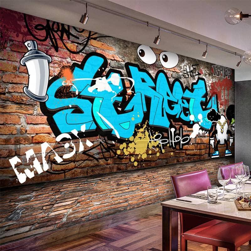 KOMNNI Custom 3D Stereo Street Graffiti Brick Wallpaper Cartoon  並行輸入品｜kevin-store｜03
