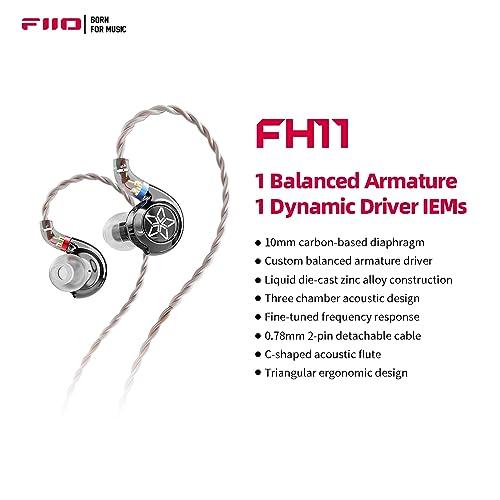 セール時期 FiiO FH11 HiFi 1DD+1BA ハイブリッドドライバー インイヤー IEMイヤホン 取り外し可能な0.78 2ピンケ 並行輸入品