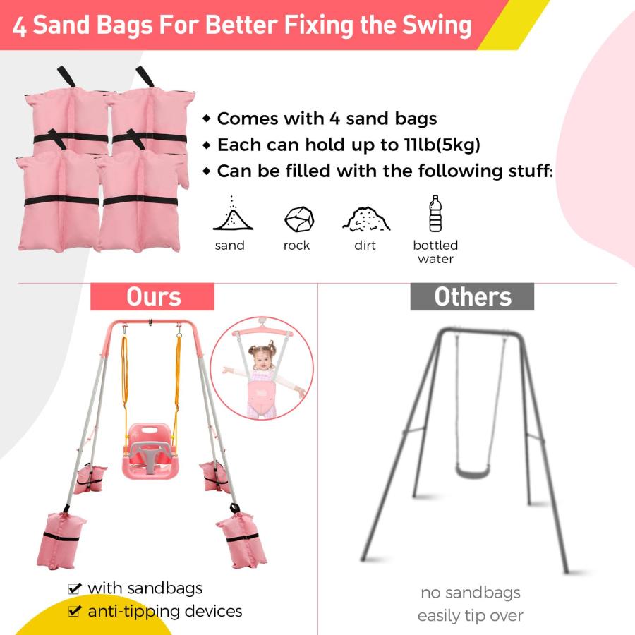 FUNLIO 2 in 1 Swing Set for Toddler & Baby Jumper, Heavy Duty Ki 並行輸入品｜kevin-store｜07