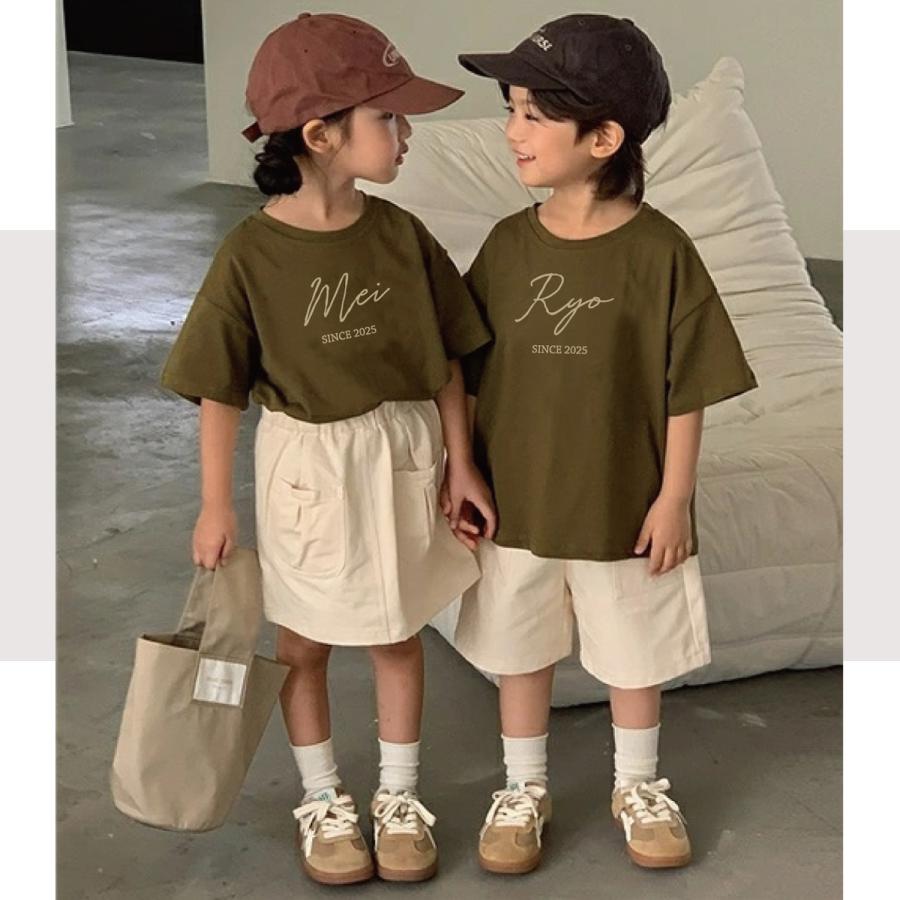 【名入れベビーカバーオール(ロンパース)】チャップリン　出産記念　誕生日　出産祝い　ファミリーコーデ　親子リンク　兄弟　姉妹　プレゼント |  | 08